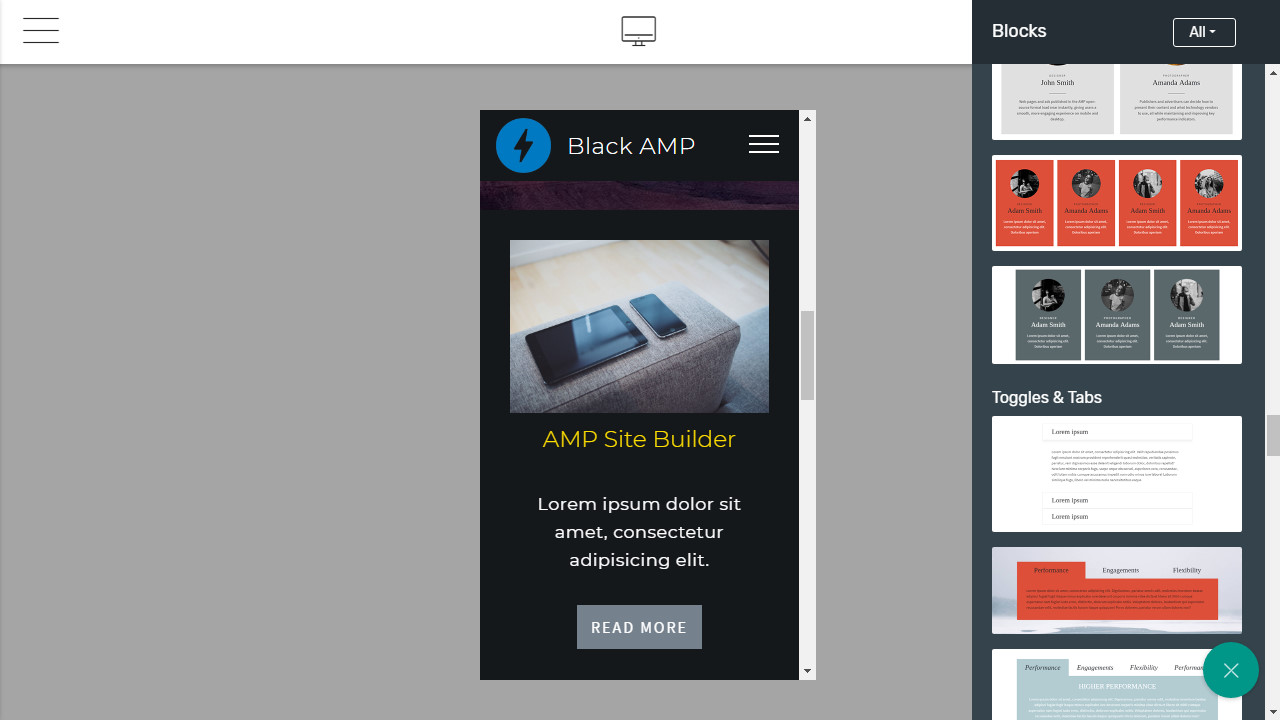 AMP Webpage Builder